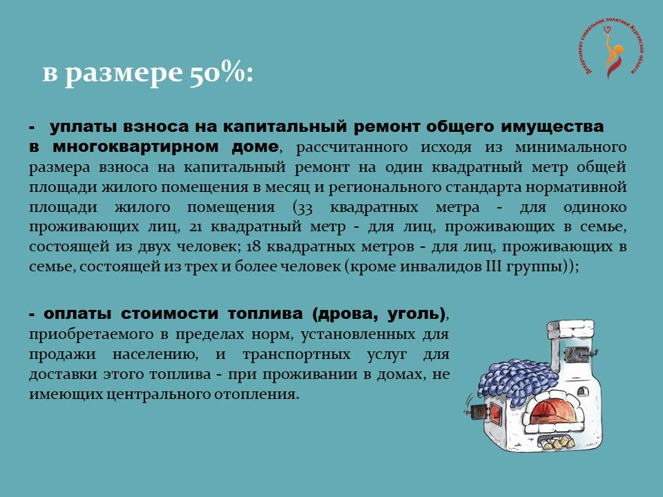КОМПЕНСАЦИЯ РАСХОДОВ НА ОПЛАТУ ЖИЛОГО ПОМЕЩЕНИЯ И КОММУНАЛЬНЫХ УСЛУГ ДЛЯ ИНВАЛИДОВ И СЕМЕЙ, ИМЕЮЩИХ ДЕТЕЙ-ИНВАЛИДОВ