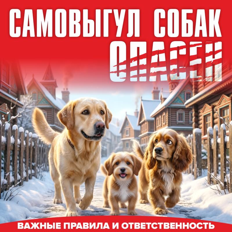 САМОВОЛЬНО ГУЛЯЮЩИЕ СОБАКИ ПРЕДСТАВЛЯЮТ ОПАСНОСТЬ!